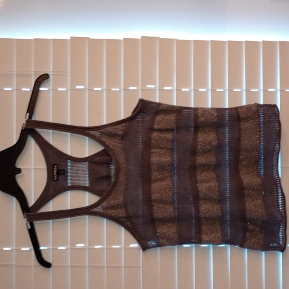 Size Xsmall EXPRESS Gray Blue and Silvery Tank Top Sheer